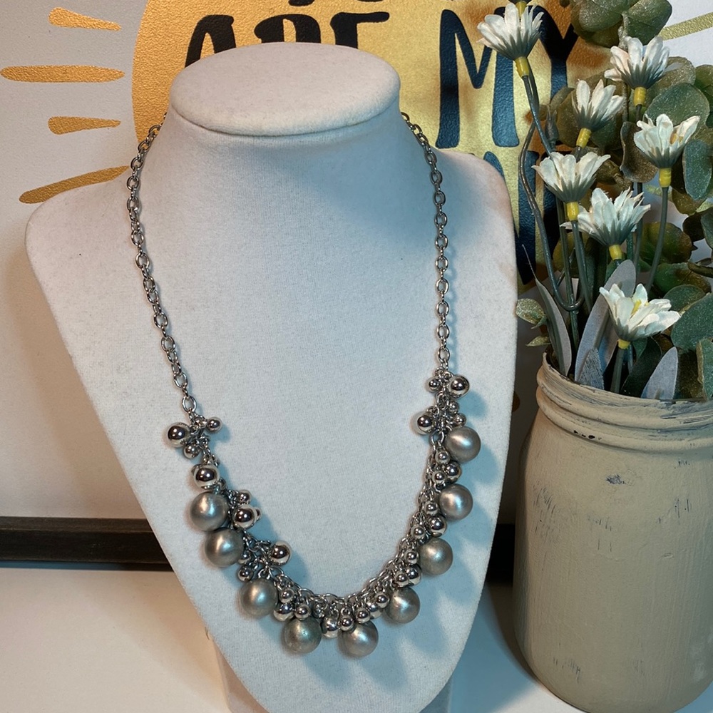 🎁 3 for $15. Lia Sophia Silver Ornament Ball Necklace